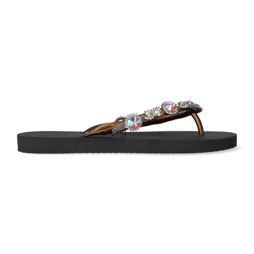 Chrystal Marilyn Damen Flip Flops Black