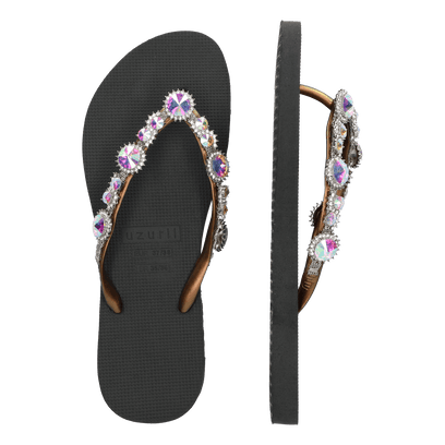 Chrystal Marilyn Damen Flip Flops Black