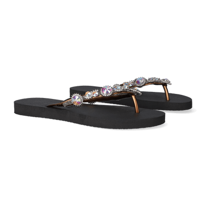 Chrystal Marilyn Damen Flip Flops Black