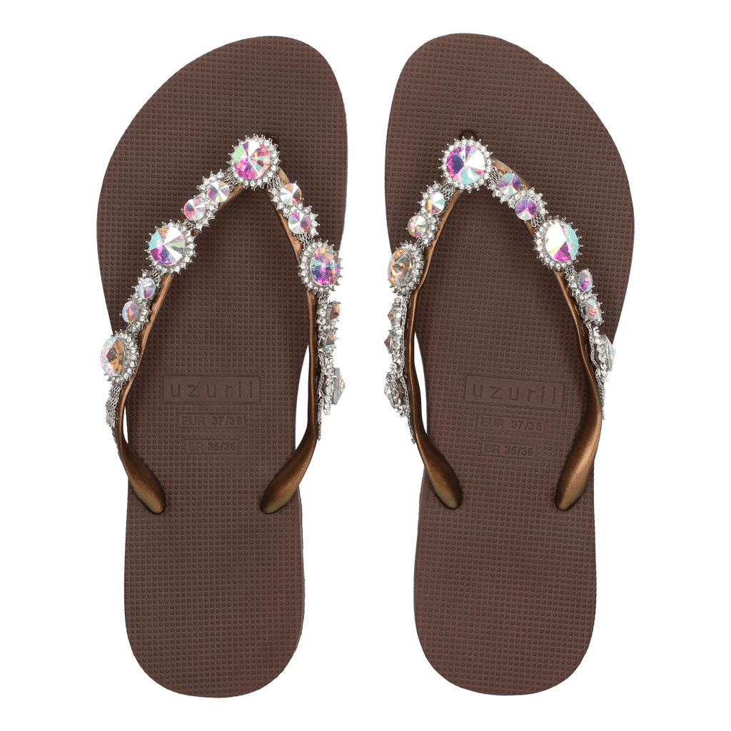 Chrystal Marilyn Damen Flip Flops Coffee