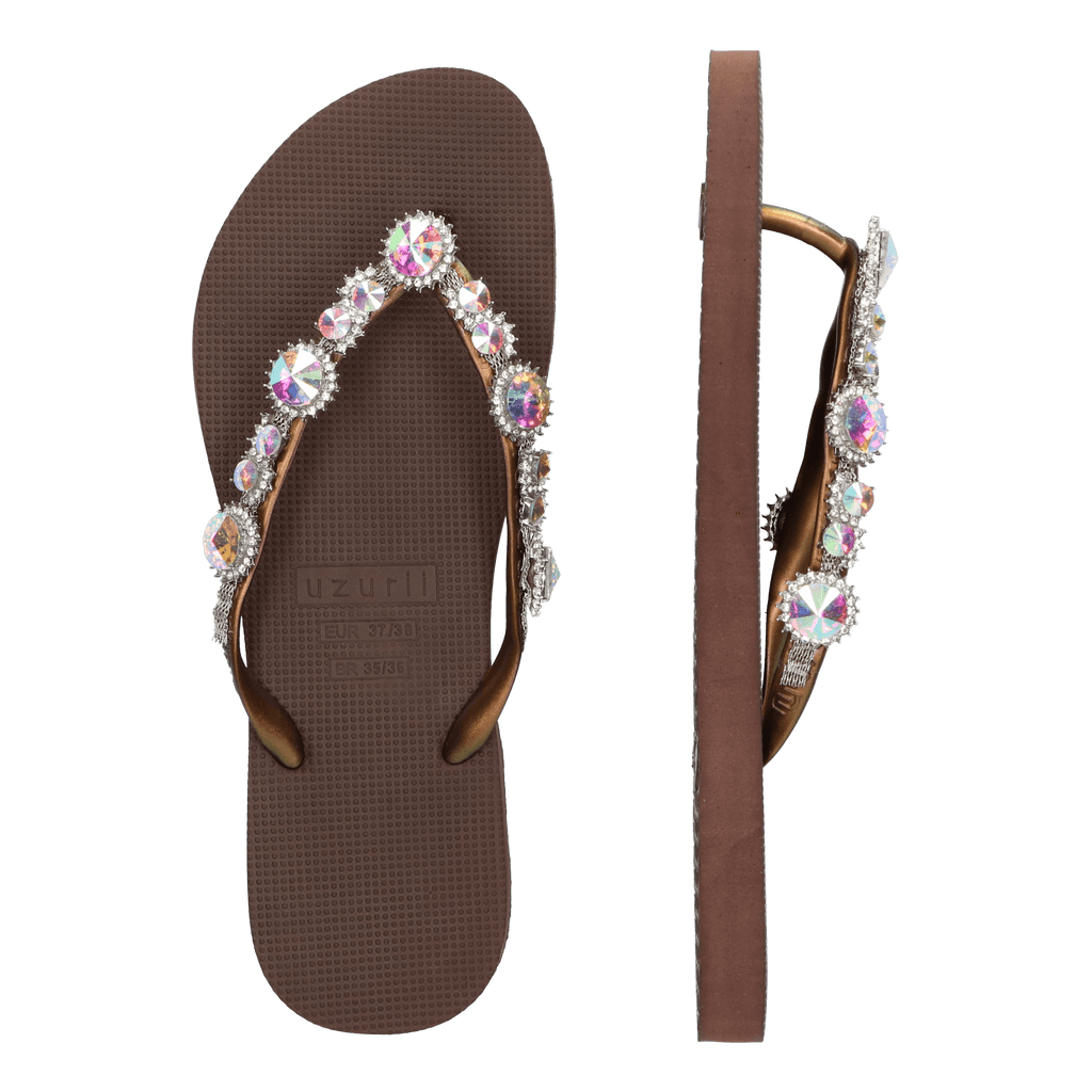 Chrystal Marilyn Damen Flip Flops Coffee