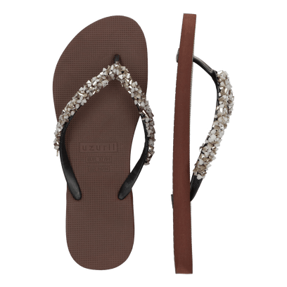 Classic Aby Silver Damen Flip Flops Coffee