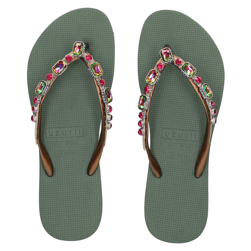 Copa Cabana Colorful Damen Flip Flops Army Green