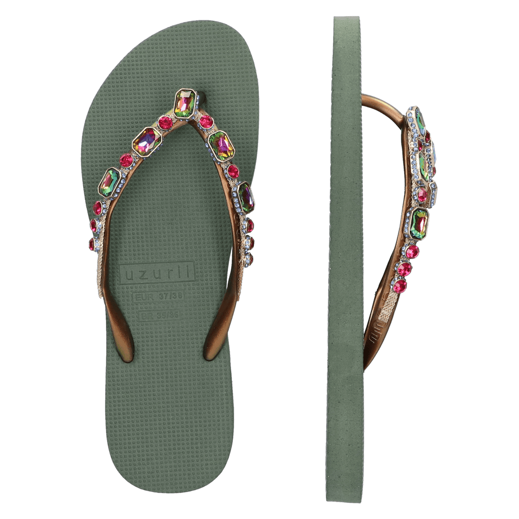 Copa Cabana Colorful Damen Flip Flops Army Green