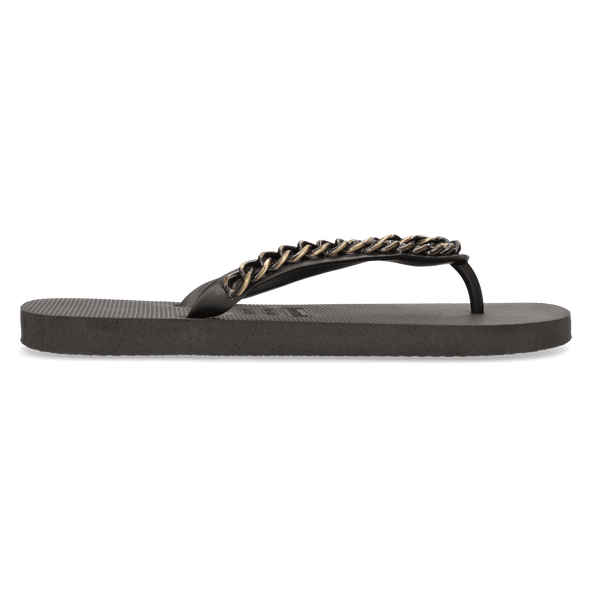 Gold Large Damen Flip Flops Black