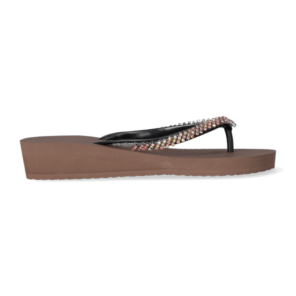Colorful Classic Mid Heel Damen Flip Flops Taupe