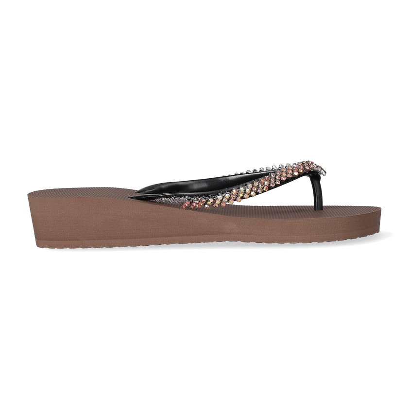 Colorful Classic Mid Heel Damen Flip Flops Taupe