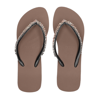 Colorful Classic Mid Heel Damen Flip Flops Taupe