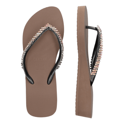 Colorful Classic Mid Heel Damen Flip Flops Taupe