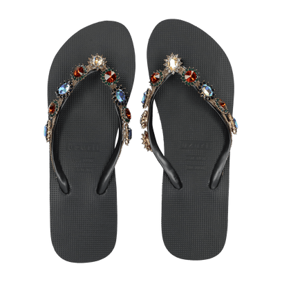 Monroe Mid Heel Damen Flip Flops Black