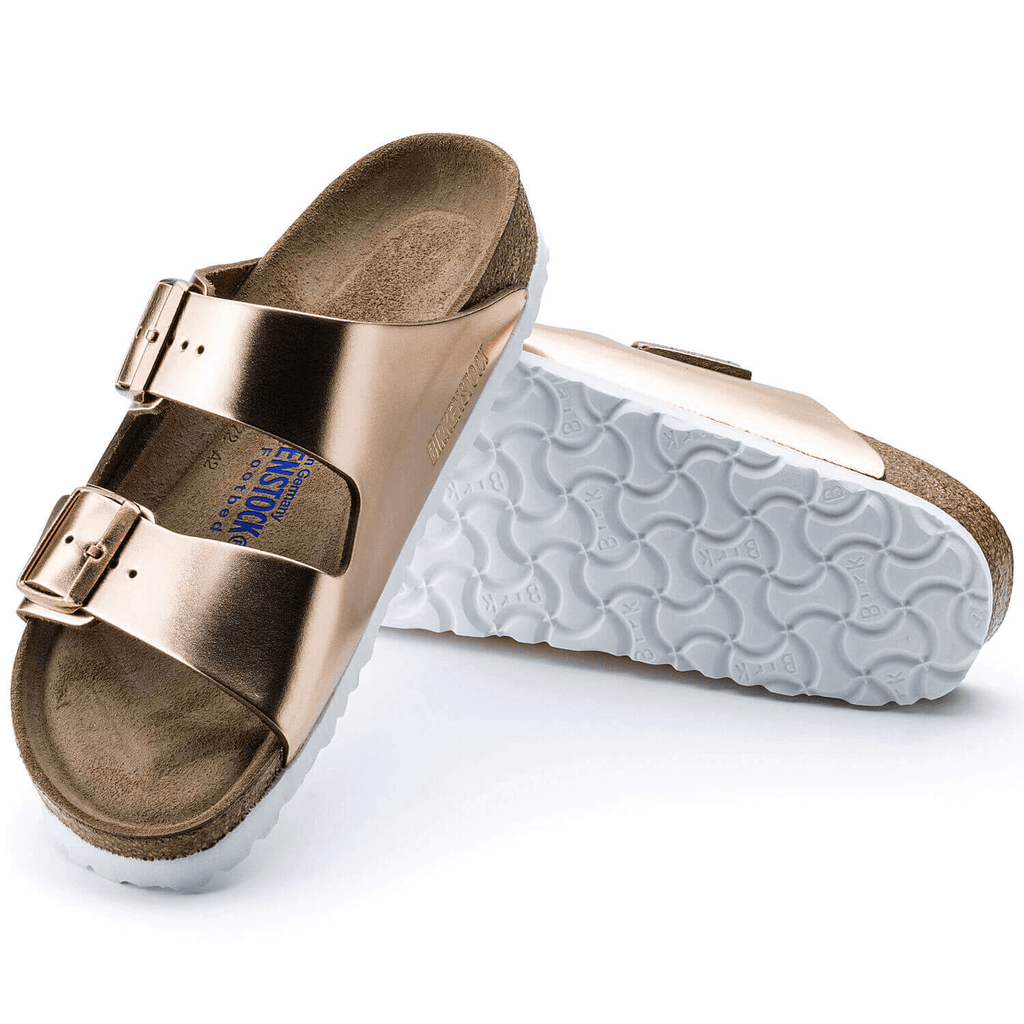 Arizona Damen Pantoletten Metallic Copper Narrow-fit