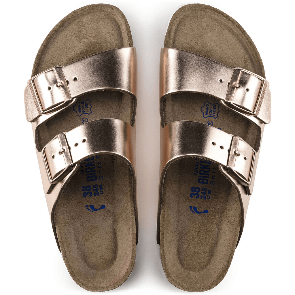 Arizona Damen Pantoletten Metallic Copper Narrow-fit