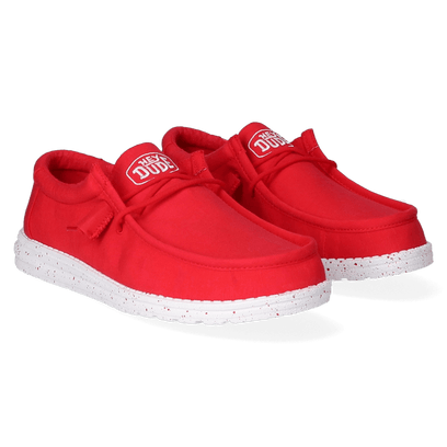 Wally Slub Canvas Herren Halbschuhe Red