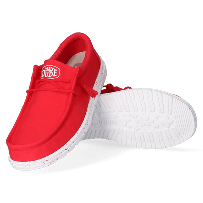 Wally Slub Canvas Herren Halbschuhe Red