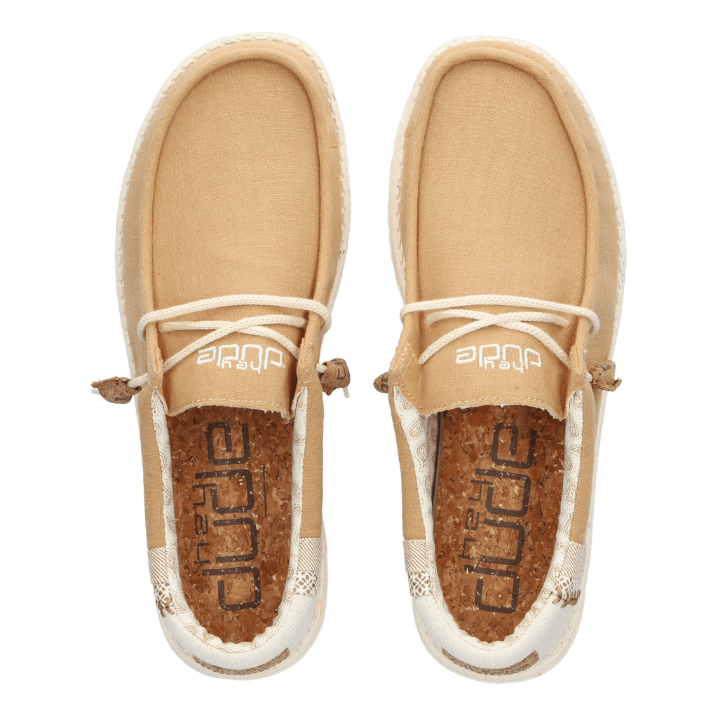 Wally Linen Natural Herren Halbschuhe Ocra