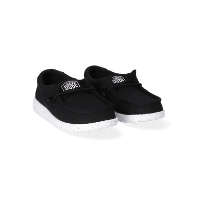 Wally Youth Slub Canvas Jungen Halbschuhe Black