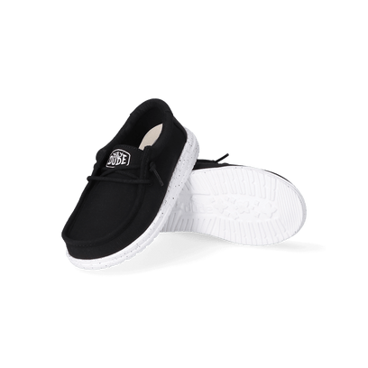 Wally Youth Slub Canvas Jungen Halbschuhe Black