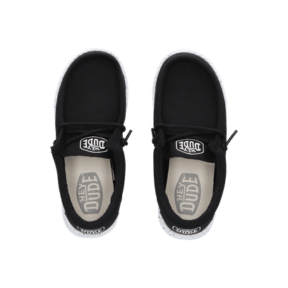 Wally Youth Slub Canvas Jungen Halbschuhe Black