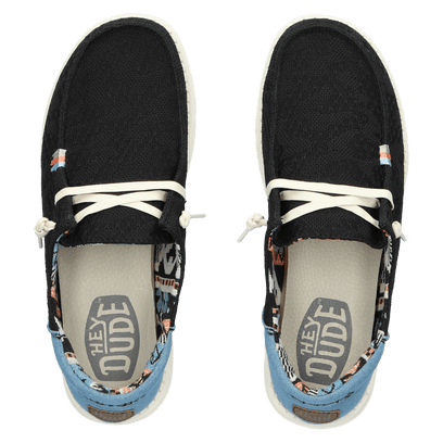 Wendy Boho Damen Halbschuhe Black Crochet