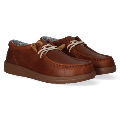 Wally Grip Craft Leather Herren Halbschuhe Brown