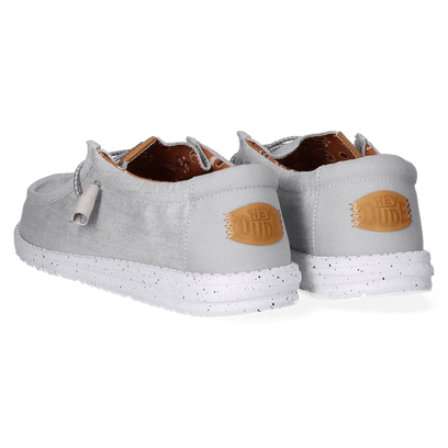 Wally Washed Canvas Herren Halbschuhe Light Grey