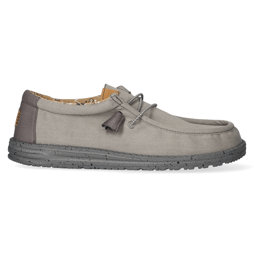 Wally Washed Canvas Herren Halbschuhe Charcoal