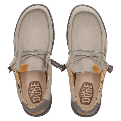 Wally Washed Canvas Herren Halbschuhe Charcoal