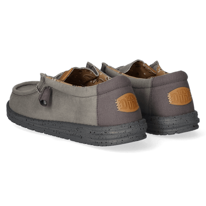 Wally Washed Canvas Herren Halbschuhe Charcoal