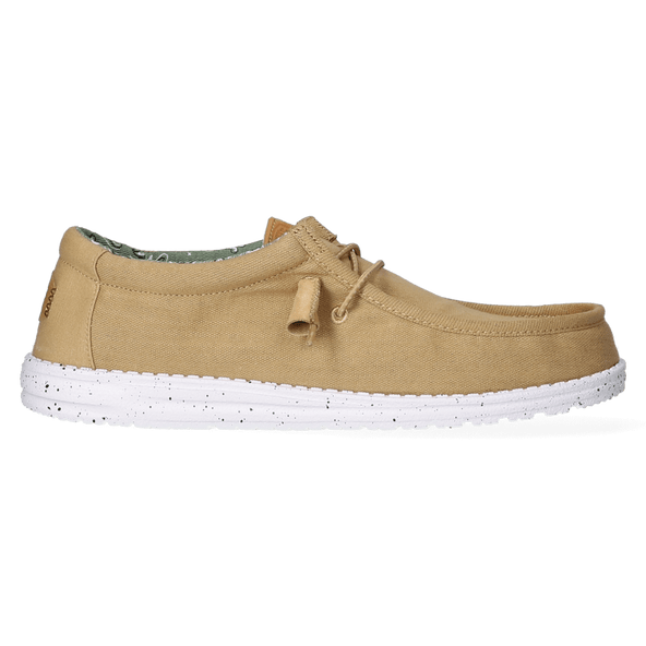Wally Washed Canvas Herren Halbschuhe Walnut