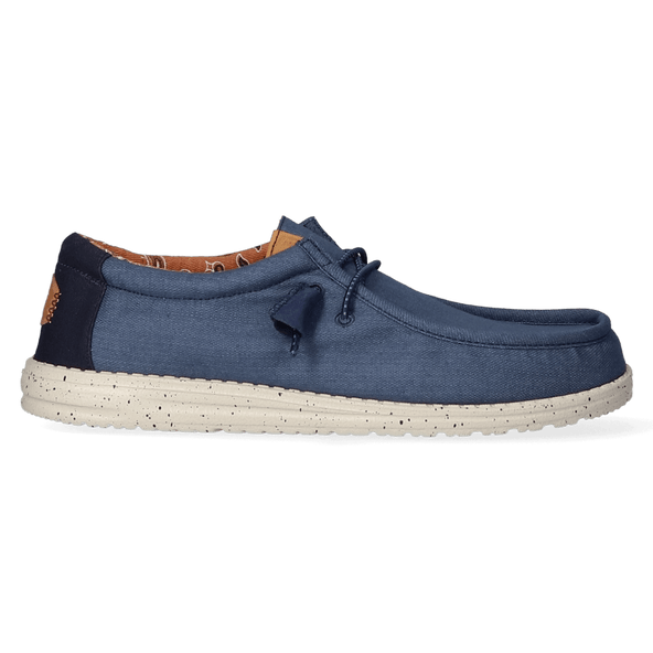 Wally Washed Canvas Herren Halbschuhe Navy