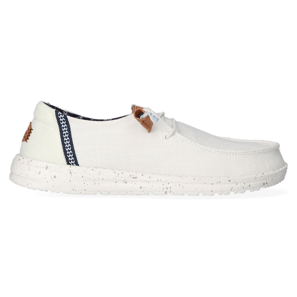 Wendy Washed Canvas Dames Halbschuhe White