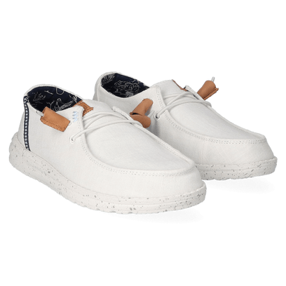 Wendy Washed Canvas Dames Halbschuhe White