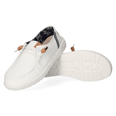 Wendy Washed Canvas Dames Halbschuhe White