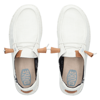 Wendy Washed Canvas Dames Halbschuhe White