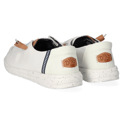 Wendy Washed Canvas Dames Halbschuhe White