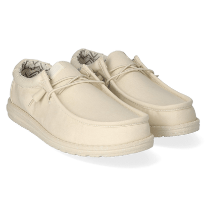 Wally Canvas Herren Halbschuhe Stone White