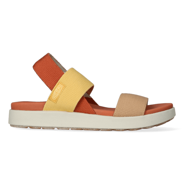 Elle Backstrap Damen Sandalen Fossil Orange/Silver Birch