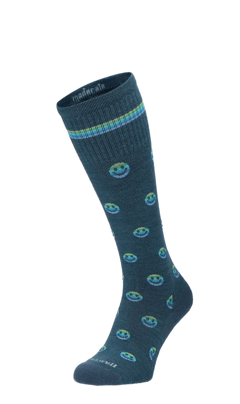 Smiley Damen Kompressionsstrümpfe 15-20 mmHg Blue Ridge