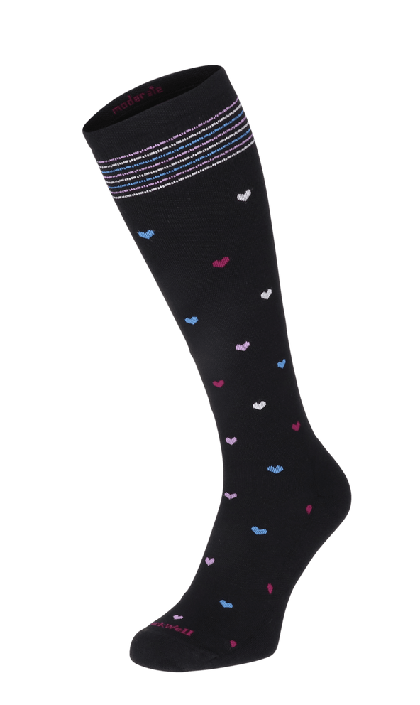 Full Heart Damen Kompressionsstrümpfe 15-20 mmHg Black