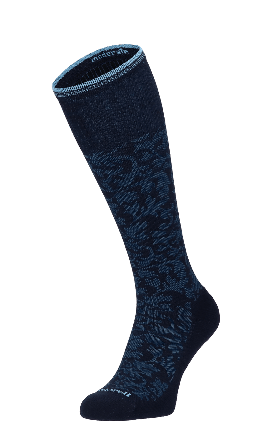 Damask Damen Kompressionsstrümpfe Klasse 1 Navy