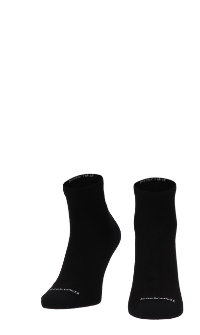 Plantar Ease Quarter Herren Fersensporn Socken 20-30 mmHg Black Solid