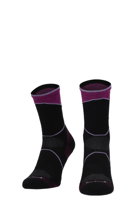 Ascend Crew Damen Wandersocken 15-20 mmHg Black