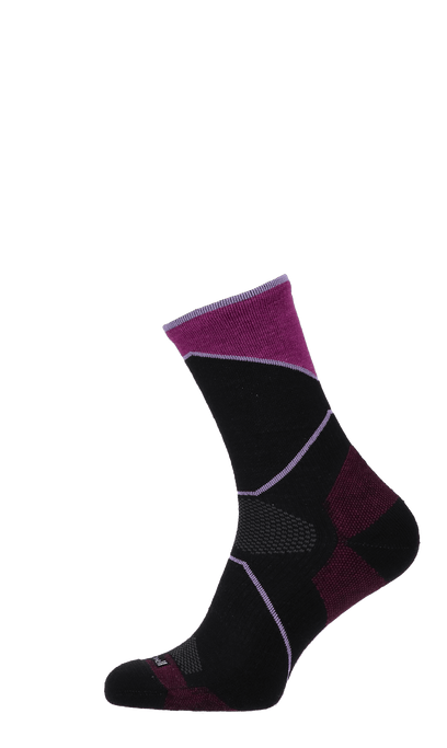 Ascend Crew Damen Wandersocken 15-20 mmHg Black