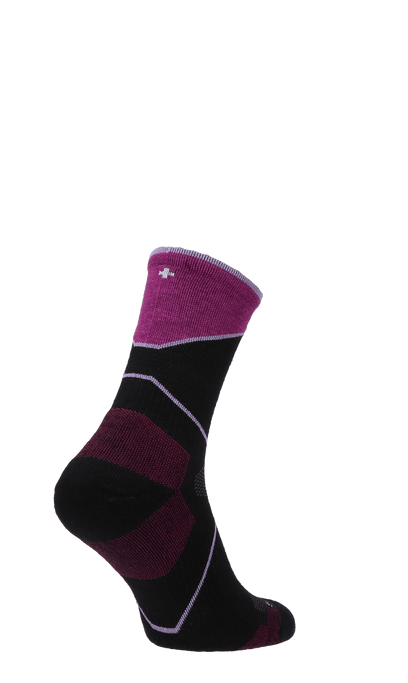 Ascend Crew Damen Wandersocken 15-20 mmHg Black