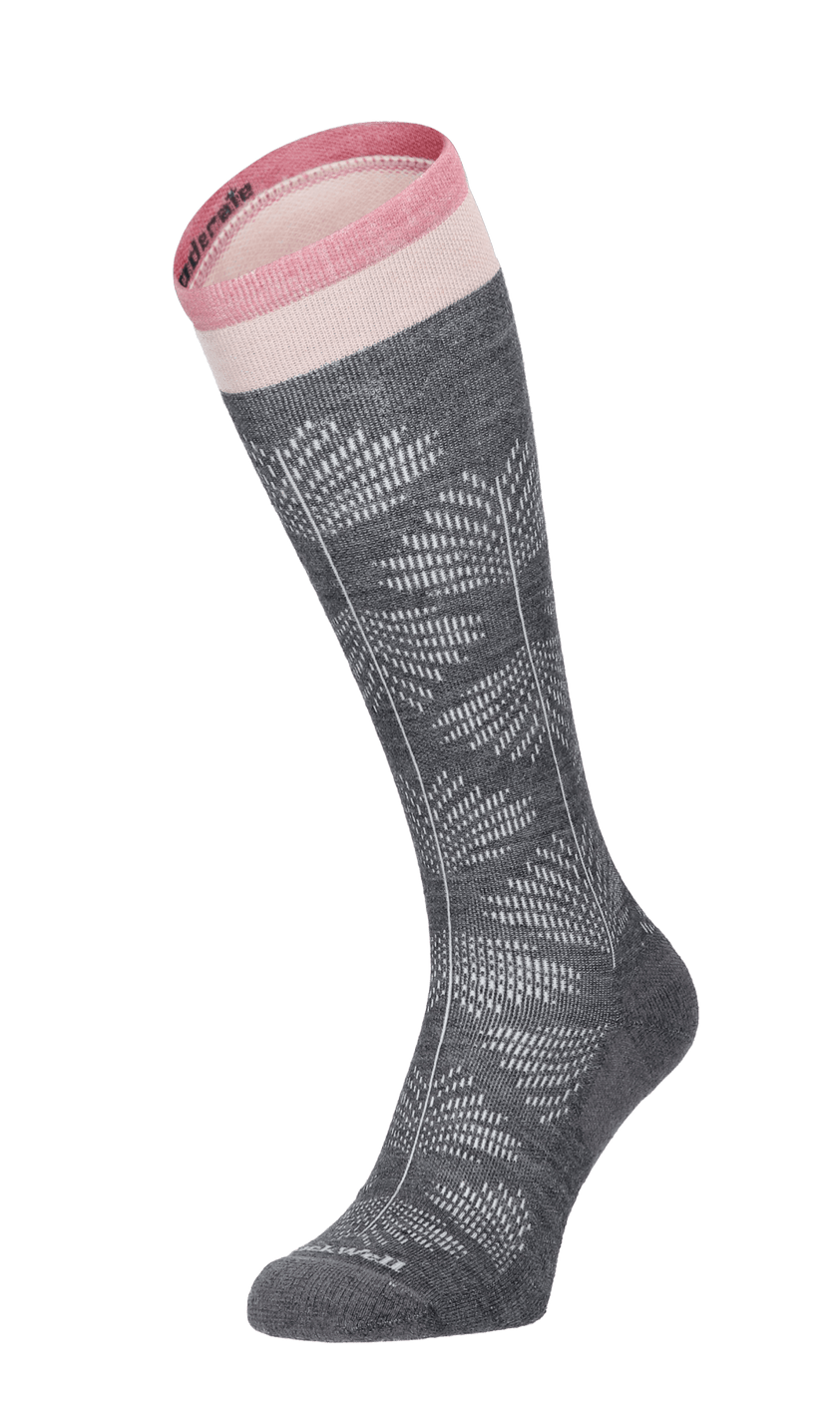 Full Floral Damen Kompressionsstrümpfe 15-20 mmHg Charcoal