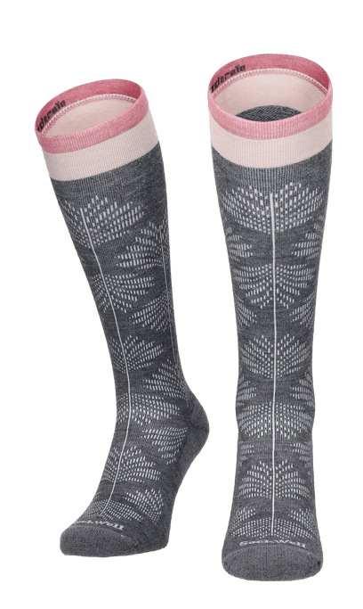 Full Floral Damen Kompressionsstrümpfe 15-20 mmHg Charcoal