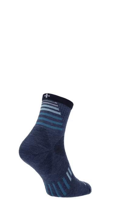 Ascend II Quarter Herren Wandersocken 15-20 mmHg Denim