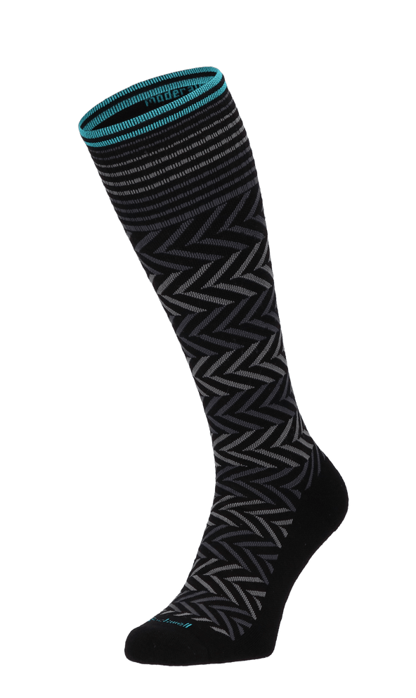 Chevron Damen Kompressionsstrümpfe 15-20 mmHg Black