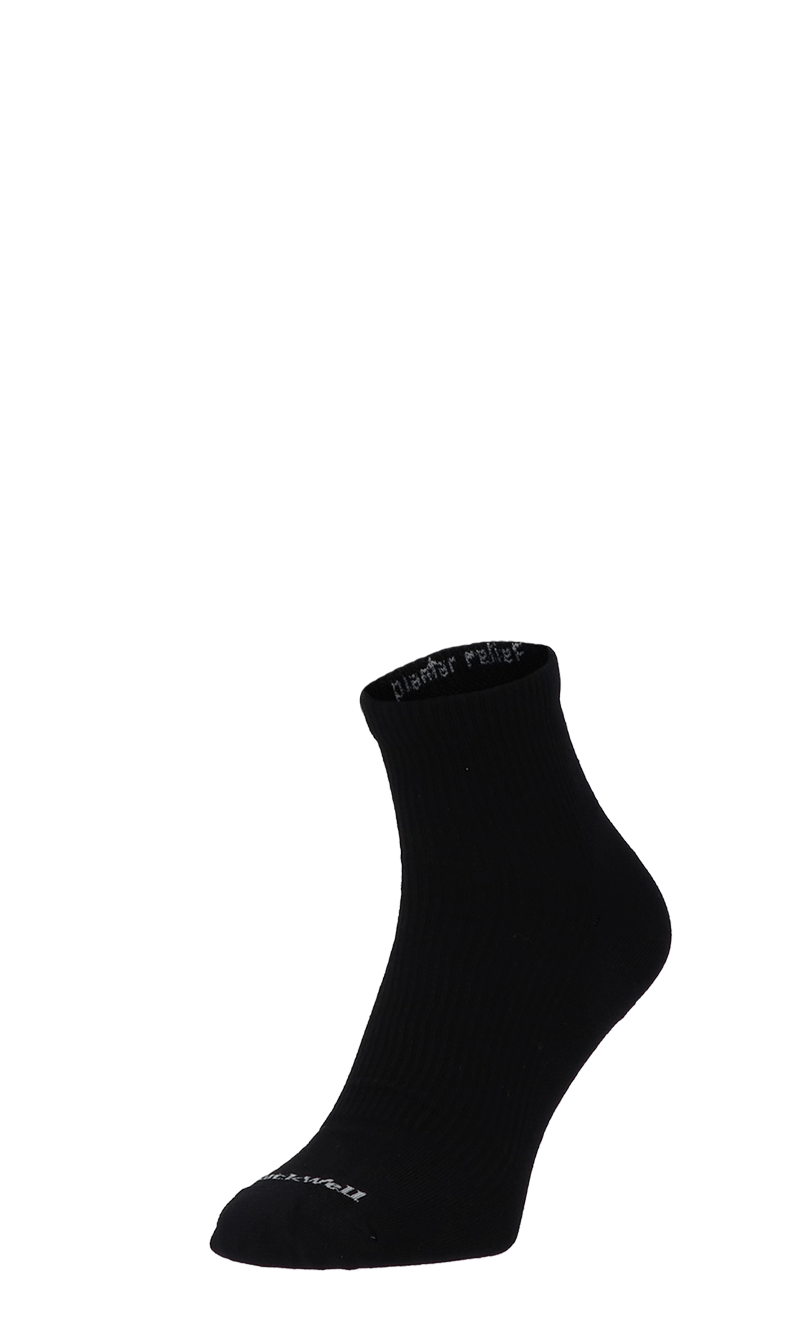 Plantar Relief Quarter Herren Fersensporn Socken 20-30 mmHg Black Solid