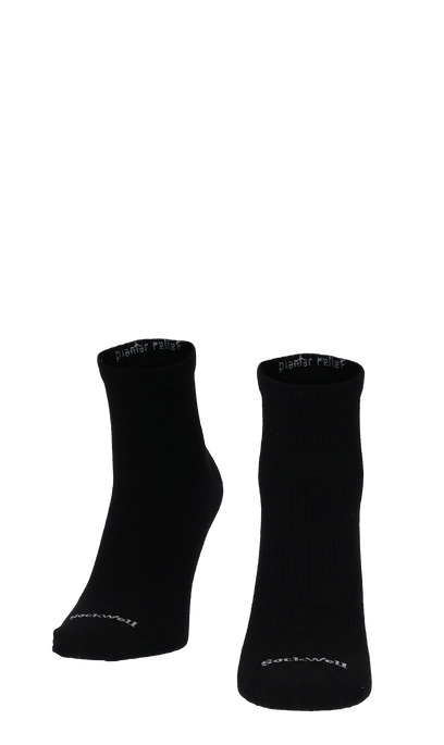 Plantar Relief Quarter Herren Fersensporn Socken 20-30 mmHg Black Solid